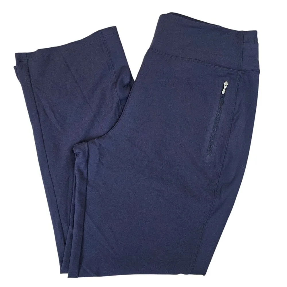 Athleta Women's 14‎ Fairway High Rise Golf Pants Navy Blue Pull On 533753